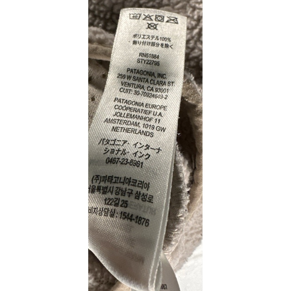 Patagonia Sherpa Jacket Womens Large Beige Fleece Long Sleeve Fleece Coat F2022 - Picture 12 of 15